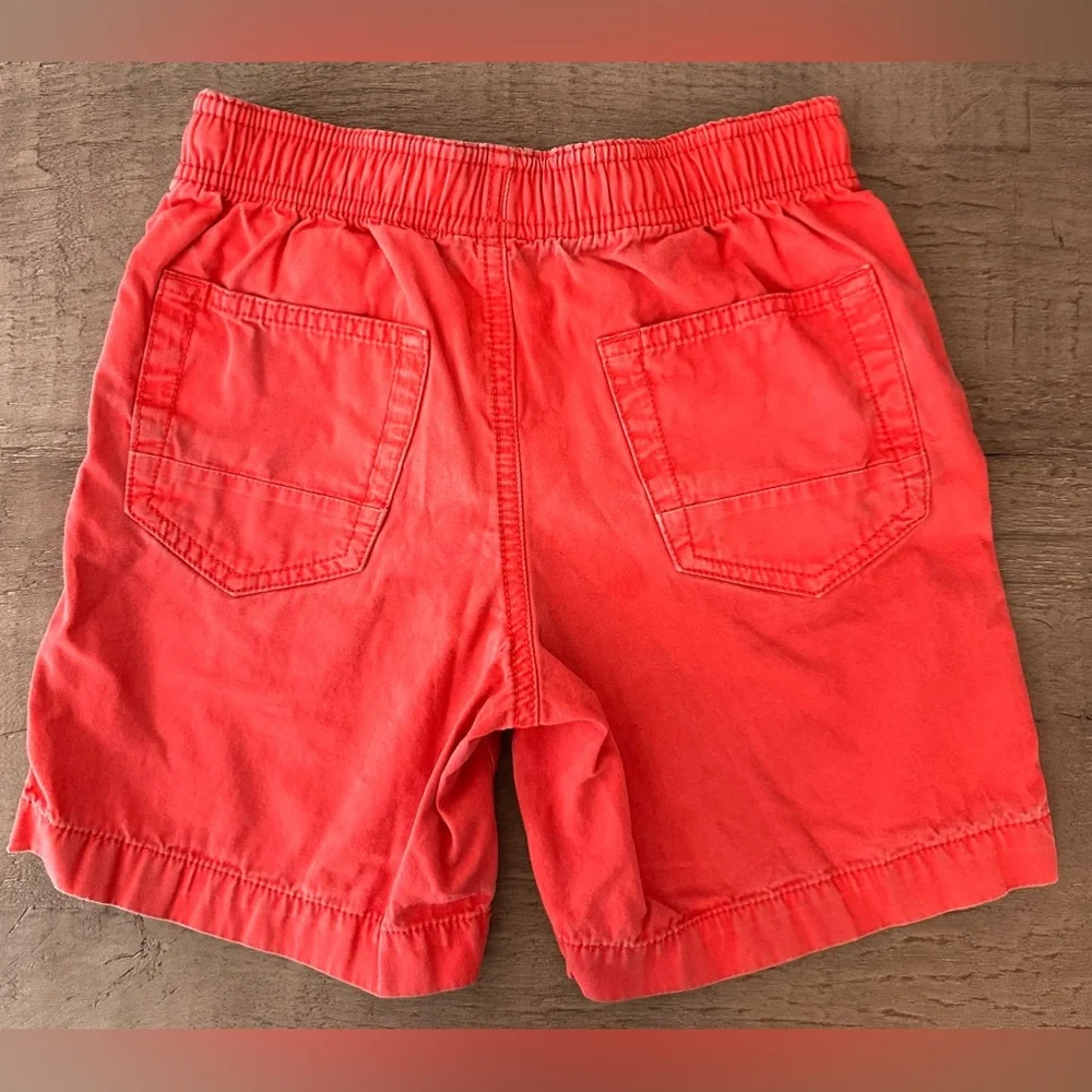 KIDS Hanna Andersson Sunny Red Woven Cotton Canvas Shorts - SIZE 6